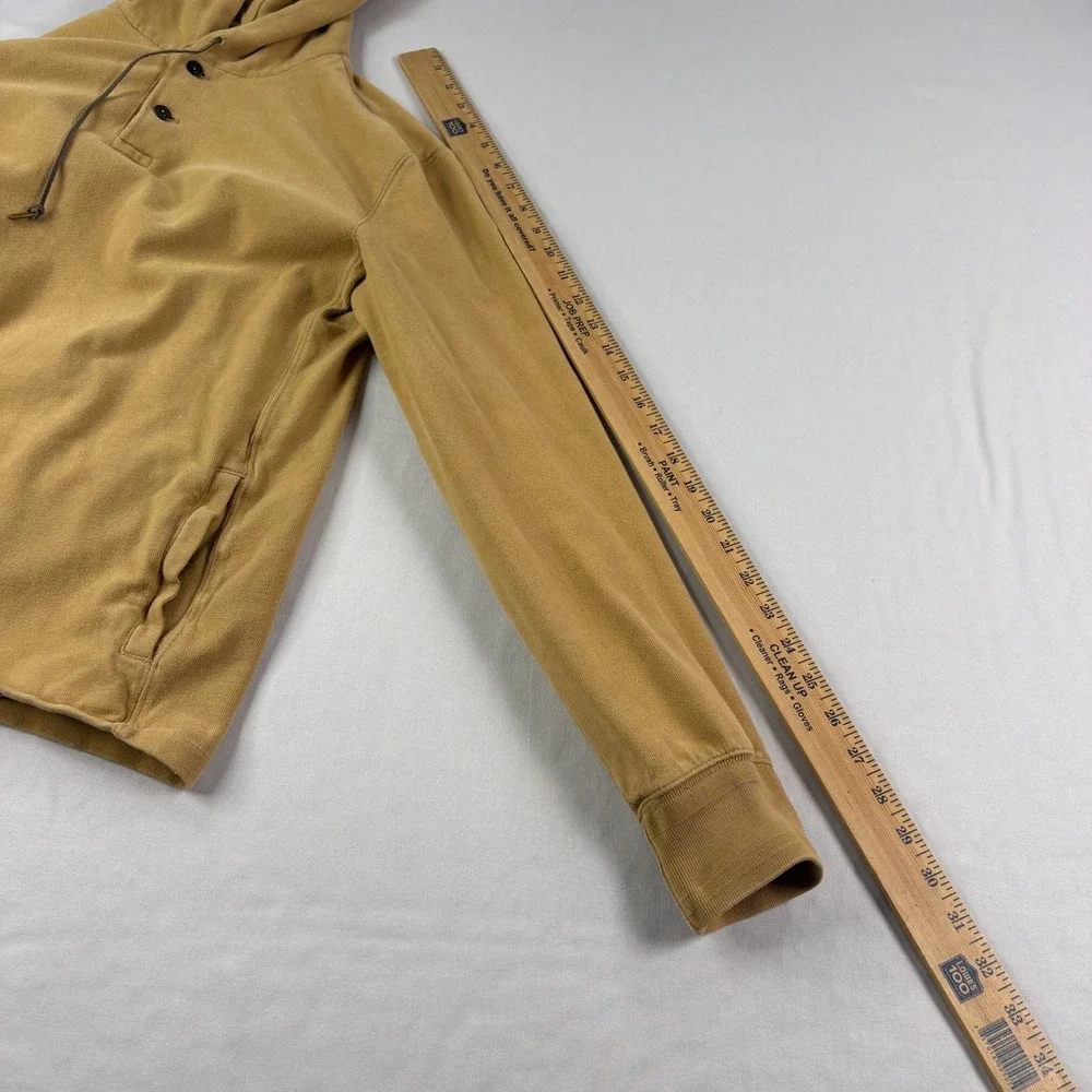Polo Ralph Lauren Hoodie Mens‎ Small Brown Henley Pullover Sweatshirt